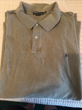 Polo 3XLT Tall by Ralph Lauren Men's Moss Green Cotton Piqué Polo with Navy Pony